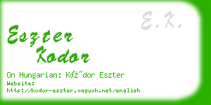 eszter kodor business card